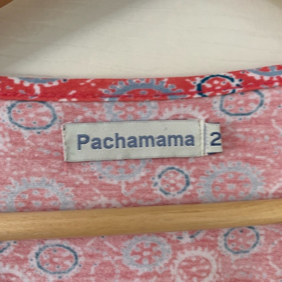 Pachamama Womens Top Size 2 Short Sleeve Tie Back UK 10 Summer Boho Holiday - Picture 8 of 8